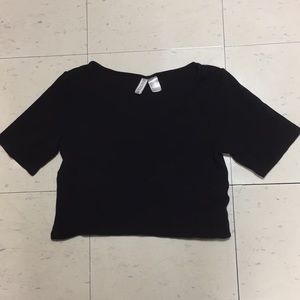 H&M Basic Black Ribbed Crop Top